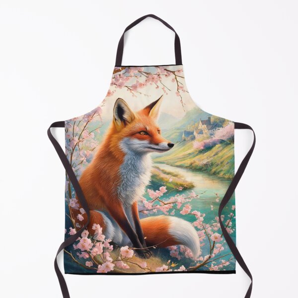 Artikelvorschau, Fuchs-Porträt. Kirschblüte, Blumenfuchs, Vintage-Fuchs, Fuchs-Malerei, Camille Pissarro-Stil entworfen und verkauft von FoxVibes.