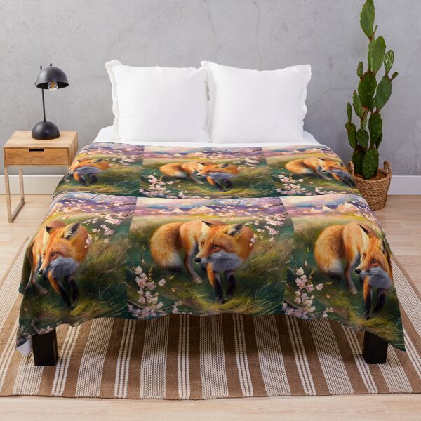 Artikelvorschau, Fuchs-Porträt. Kirschblüte, Blumenfuchs, Vintage-Fuchs, Fuchs-Malerei, Camille Pissarro-Stil entworfen und verkauft von FoxVibes.