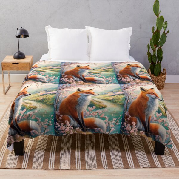 Artikelvorschau, Fuchs-Porträt. Kirschblüte, Blumenfuchs, Vintage-Fuchs, Fuchs-Malerei, Camille Pissarro-Stil entworfen und verkauft von FoxVibes.