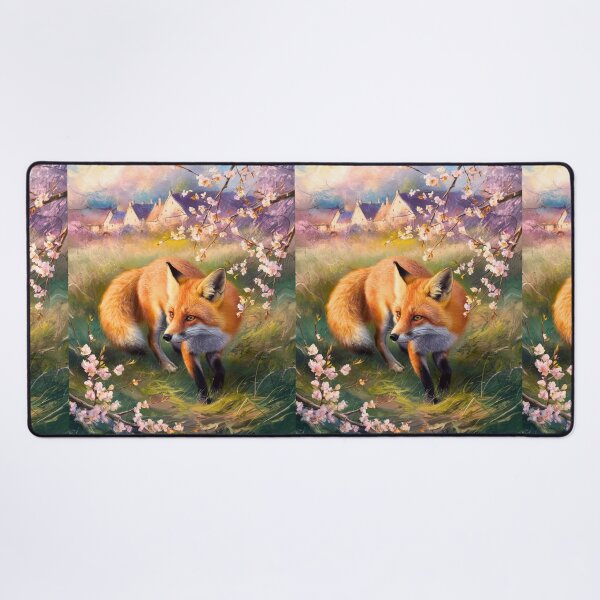 Artikelvorschau, Fuchs-Porträt. Kirschblüte, Blumenfuchs, Vintage-Fuchs, Fuchs-Malerei, Camille Pissarro-Stil entworfen und verkauft von FoxVibes.
