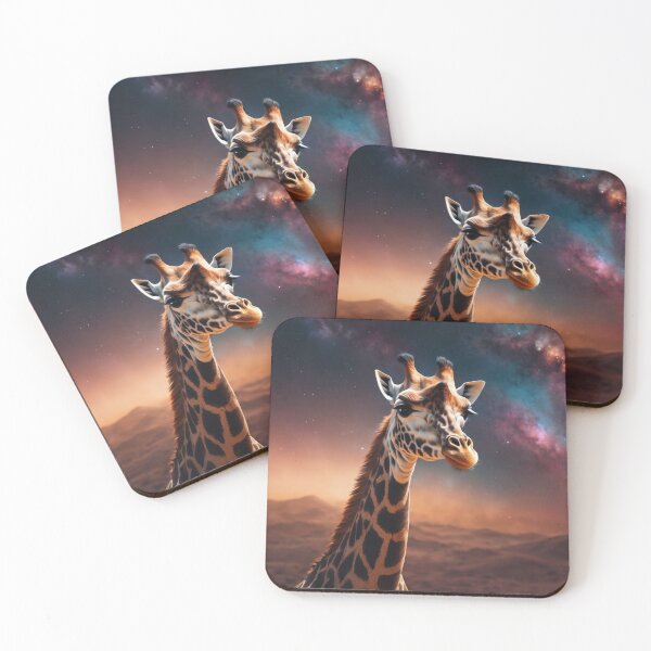 Item preview, Giraffe exploring the depths of Outer Space designed and sold by Merch by Laiba.