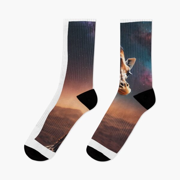 Item preview, Giraffe exploring the depths of Outer Space designed and sold by Merch by Laiba.