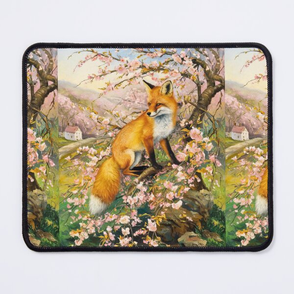 Artikelvorschau, Fuchs-Porträt. Kirschblüte, Blumenfuchs, Vintage-Fuchs, Fuchs-Malerei, Camille Pissarro-Stil entworfen und verkauft von FoxVibes.