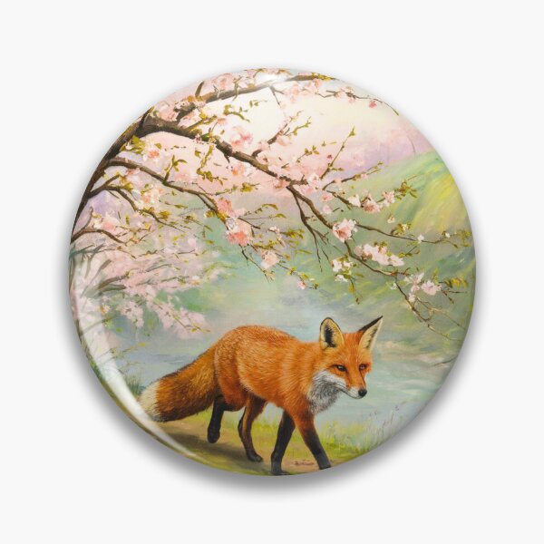 Artikelvorschau, Fuchs-Porträt. Kirschblüte, Blumenfuchs, Vintage-Fuchs, Fuchs-Malerei, Camille Pissarro-Stil entworfen und verkauft von FoxVibes.