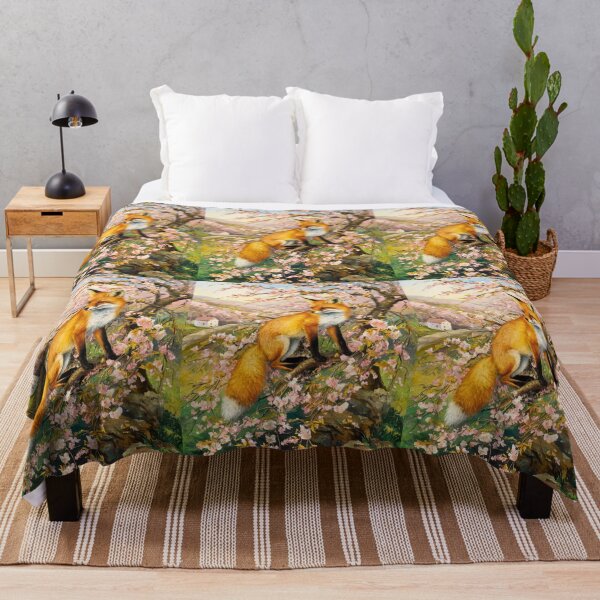 Artikelvorschau, Fuchs-Porträt. Kirschblüte, Blumenfuchs, Vintage-Fuchs, Fuchs-Malerei, Camille Pissarro-Stil entworfen und verkauft von FoxVibes.