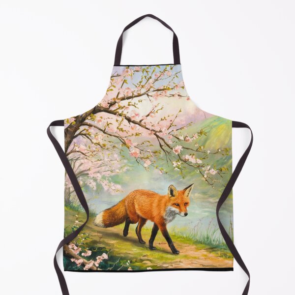Artikelvorschau, Fuchs-Porträt. Kirschblüte, Blumenfuchs, Vintage-Fuchs, Fuchs-Malerei, Camille Pissarro-Stil entworfen und verkauft von FoxVibes.