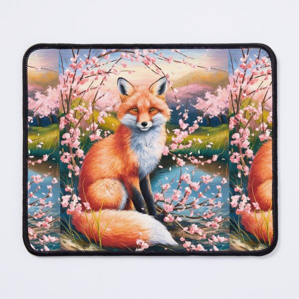Artikelvorschau, Fuchs-Porträt. Kirschblüte, Blumenfuchs, Vintage-Fuchs, Fuchs-Malerei, Camille Pissarro-Stil entworfen und verkauft von FoxVibes.