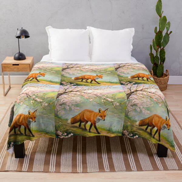 Artikelvorschau, Fuchs-Porträt. Kirschblüte, Blumenfuchs, Vintage-Fuchs, Fuchs-Malerei, Camille Pissarro-Stil entworfen und verkauft von FoxVibes.