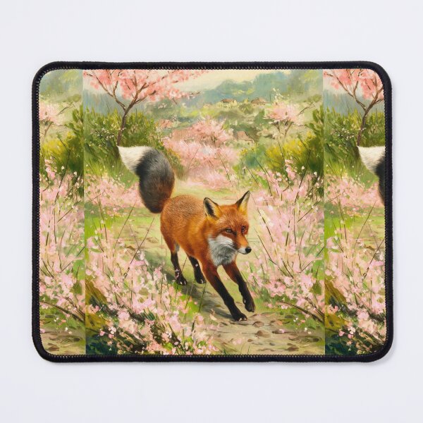 Artikelvorschau, Fuchs-Porträt. Kirschblüte, Blumenfuchs, Vintage-Fuchs, Fuchs-Malerei, Camille Pissarro-Stil entworfen und verkauft von FoxVibes.
