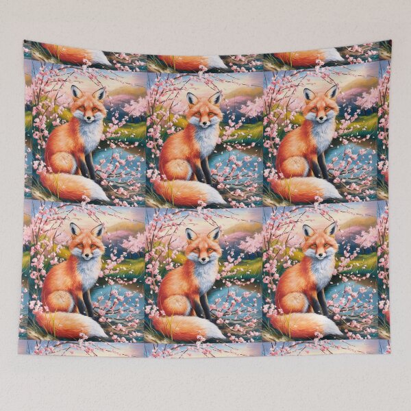 Artikelvorschau, Fuchs-Porträt. Kirschblüte, Blumenfuchs, Vintage-Fuchs, Fuchs-Malerei, Camille Pissarro-Stil entworfen und verkauft von FoxVibes.