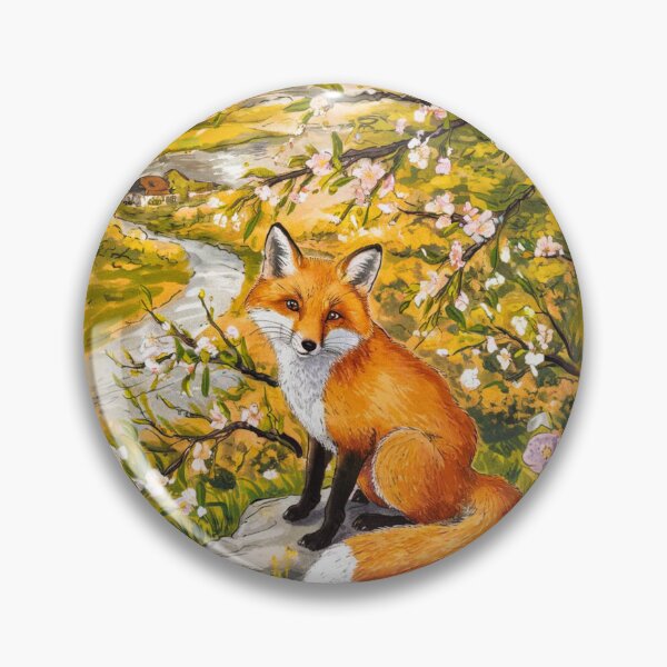 Artikelvorschau, Fuchs-Porträt. Kirschblüte, Blumenfuchs, Vintage-Fuchs, Fuchs-Malerei, Camille Pissarro-Stil entworfen und verkauft von FoxVibes.