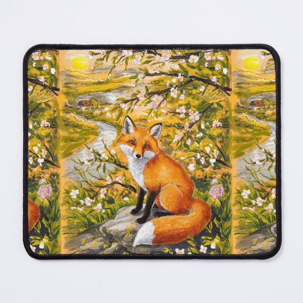 Artikelvorschau, Fuchs-Porträt. Kirschblüte, Blumenfuchs, Vintage-Fuchs, Fuchs-Malerei, Camille Pissarro-Stil entworfen und verkauft von FoxVibes.