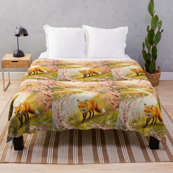 Artikelvorschau, Fuchs-Porträt. Kirschblüte, Blumenfuchs, Vintage-Fuchs, Fuchs-Malerei, Camille Pissarro-Stil entworfen und verkauft von FoxVibes.