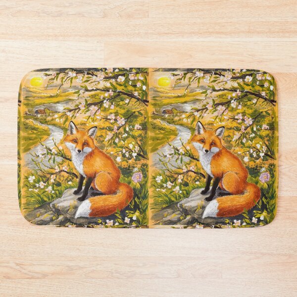 Artikelvorschau, Fuchs-Porträt. Kirschblüte, Blumenfuchs, Vintage-Fuchs, Fuchs-Malerei, Camille Pissarro-Stil entworfen und verkauft von FoxVibes.