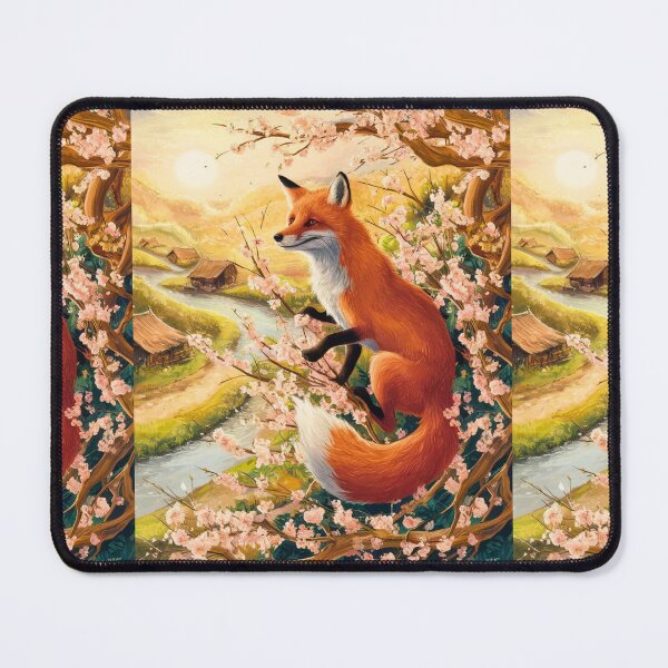 Artikelvorschau, Fuchs-Porträt. Kirschblüte, Blumenfuchs, Vintage-Fuchs, Fuchs-Malerei, Camille Pissarro-Stil entworfen und verkauft von FoxVibes.
