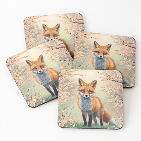 Artikelvorschau, Fuchs-Porträt. Kirschblüte, Blumenfuchs, Vintage-Fuchs, Fuchs-Malerei, Camille Pissarro-Stil entworfen und verkauft von FoxVibes.