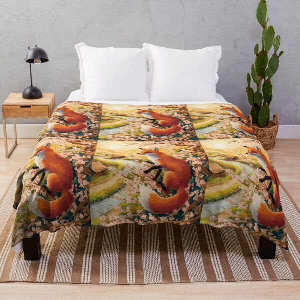 Artikelvorschau, Fuchs-Porträt. Kirschblüte, Blumenfuchs, Vintage-Fuchs, Fuchs-Malerei, Camille Pissarro-Stil entworfen und verkauft von FoxVibes.