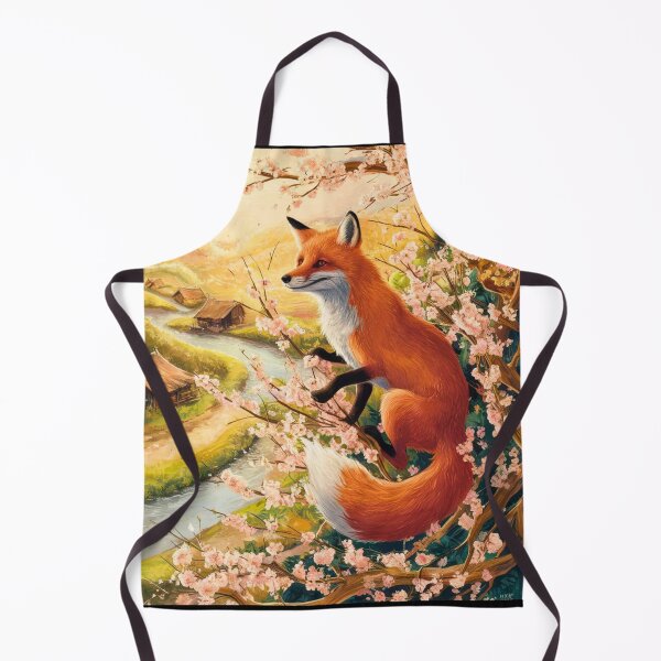 Artikelvorschau, Fuchs-Porträt. Kirschblüte, Blumenfuchs, Vintage-Fuchs, Fuchs-Malerei, Camille Pissarro-Stil entworfen und verkauft von FoxVibes.