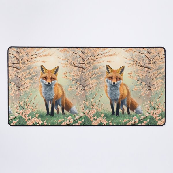 Artikelvorschau, Fuchs-Porträt. Kirschblüte, Blumenfuchs, Vintage-Fuchs, Fuchs-Malerei, Camille Pissarro-Stil entworfen und verkauft von FoxVibes.