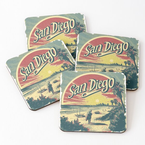 Item preview, San Diego California and La Jolla beach surf summer retro vintage t-shirt designed and sold by Cute Animal pattern T-shirt.