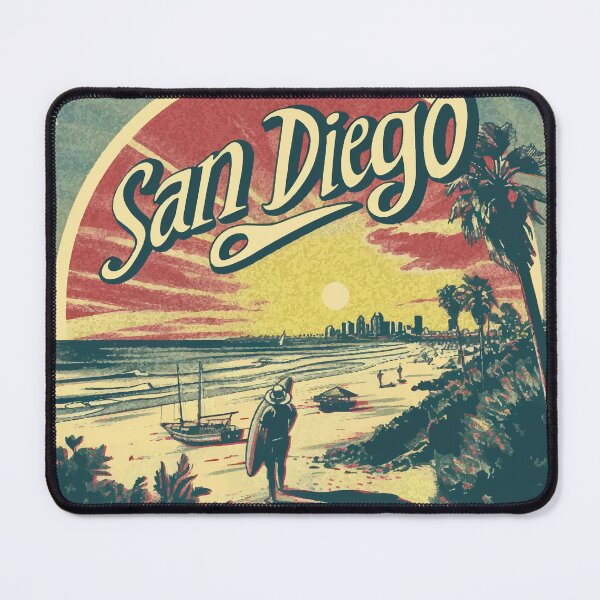 Item preview, San Diego California and La Jolla beach surf summer retro vintage t-shirt designed and sold by Cute Animal pattern T-shirt.