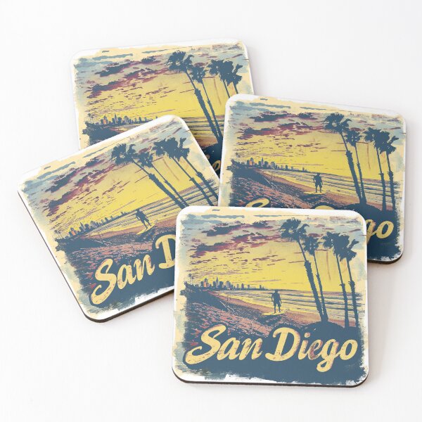 Item preview, San Diego California and La Jolla beach surf summer retro vintage t-shirt designed and sold by Cute Animal pattern T-shirt.