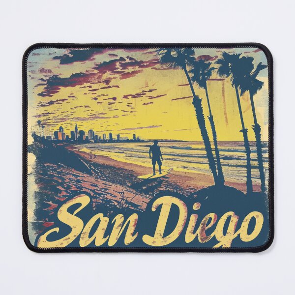 Item preview, San Diego California and La Jolla beach surf summer retro vintage t-shirt designed and sold by Cute Animal pattern T-shirt.