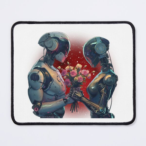 Item preview, Cyberpunk Robots Fall in Love with Flowers 1 designed and sold by IBTees.