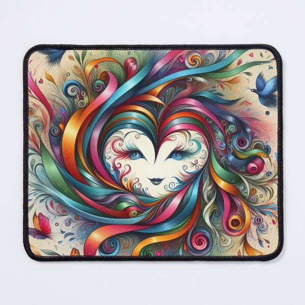 Item preview, Hearts spiral whirlpool of flowers butterfly color ribbons sketch art  designed and sold by ZulryLifestyles.