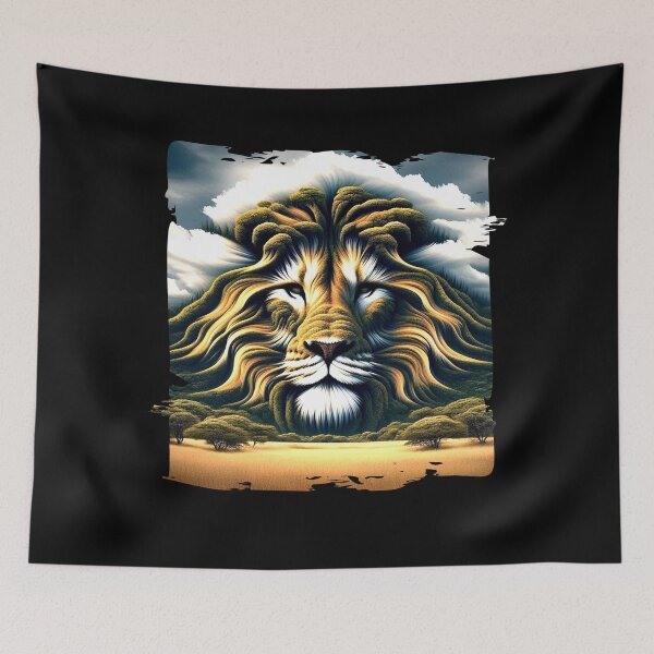 Item preview, Majestic Lion: Mountain Panorama Fusion designed and sold by Hungry-Murphy.