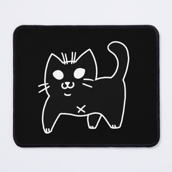 Item preview, Black Tripod Cat Chibi Black Background designed and sold by yodelbat.