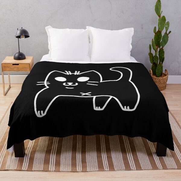 Item preview, Black Tripod Cat Chibi Black Background designed and sold by yodelbat.