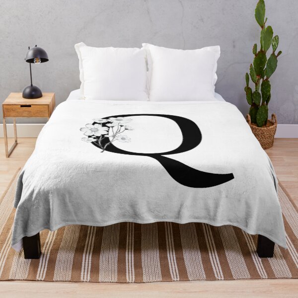Item preview, Black Letter Q Monogram with Flowers designed and sold by To the Lua.