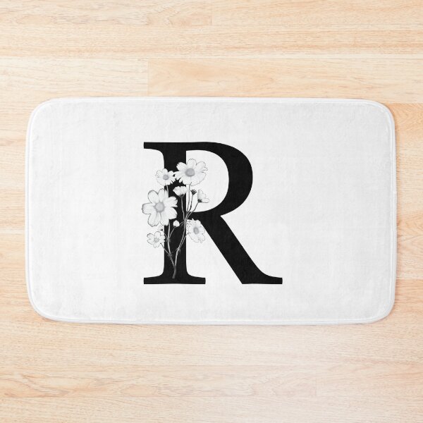 Item preview, Black Letter R Monogram with Flowers designed and sold by To the Lua.