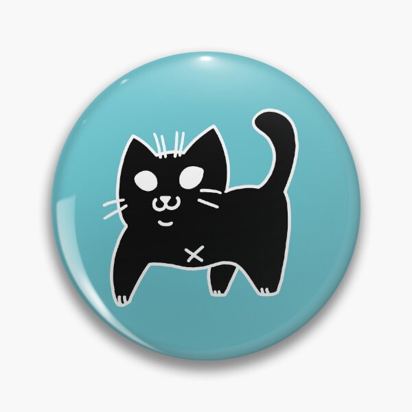 Item preview, Black Tripod Cat Chibi Muted Turquoise Background designed and sold by yodelbat.