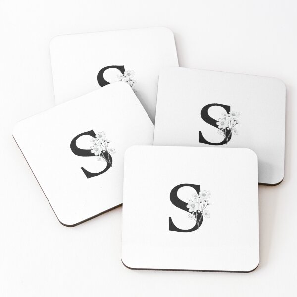Item preview, Black Letter S Monogram with Flowers designed and sold by To the Lua.