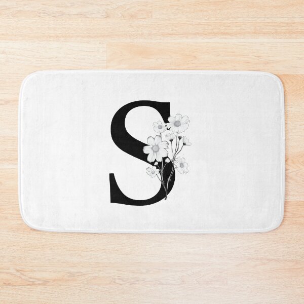 Item preview, Black Letter S Monogram with Flowers designed and sold by To the Lua.