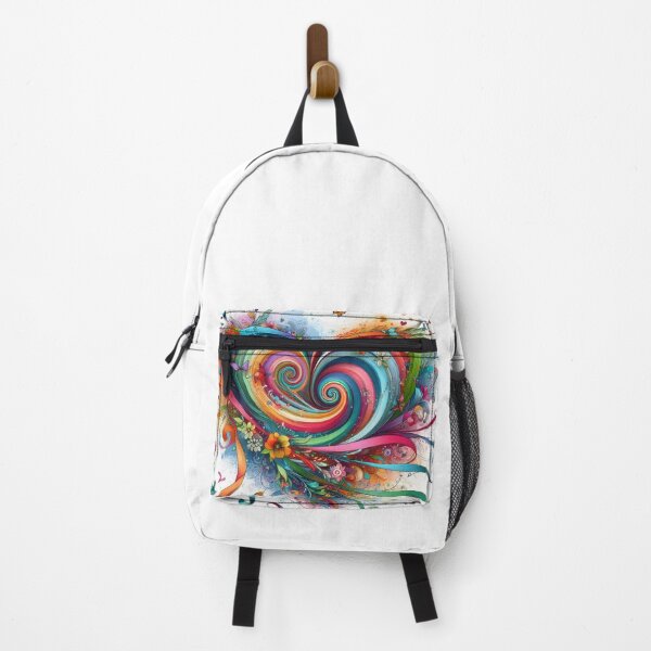 Item preview, Heart spiral worlpool of butterflies birds flowers sketch color ribbons canvas art designed and sold by ZulryLifestyles.