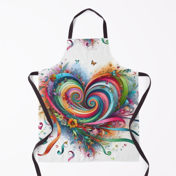 Item preview, Heart spiral worlpool of butterflies birds flowers sketch color ribbons canvas art designed and sold by ZulryLifestyles.