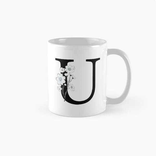 Item preview, Black Letter U Monogram with Flowers designed and sold by To the Lua.