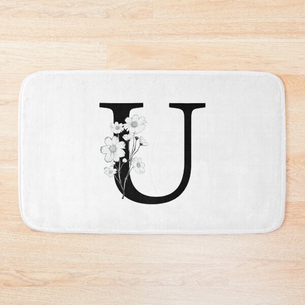 Item preview, Black Letter U Monogram with Flowers designed and sold by To the Lua.