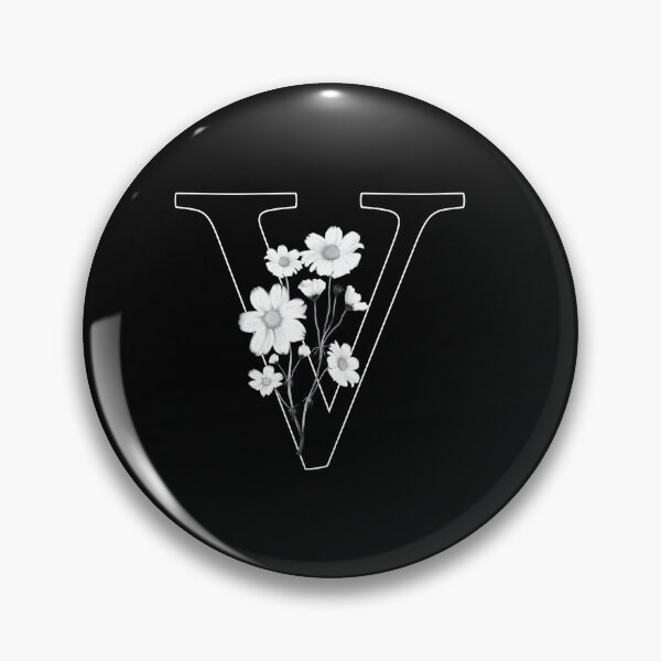 Item preview, Black Letter V Monogram with Flowers designed and sold by To the Lua.