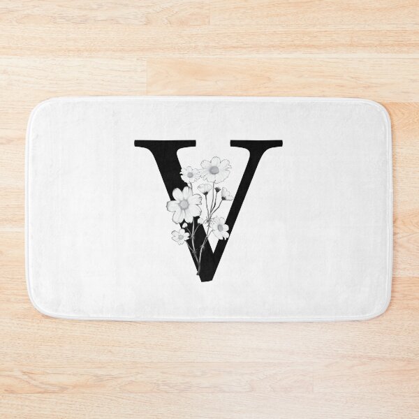 Item preview, Black Letter V Monogram with Flowers designed and sold by To the Lua.