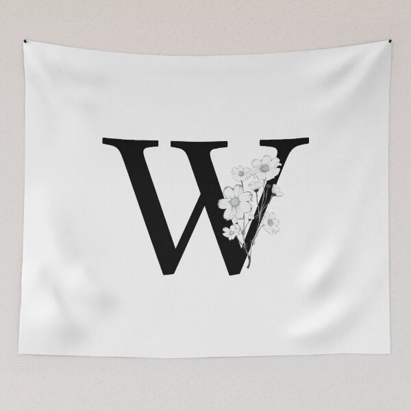 Item preview, Black Letter W Monogram with Flowers designed and sold by To the Lua.