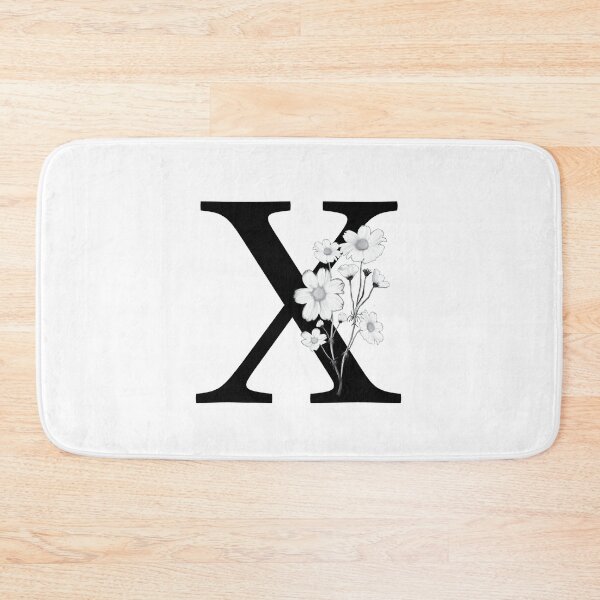 Item preview, Black Letter X Monogram with Flowers designed and sold by To the Lua.