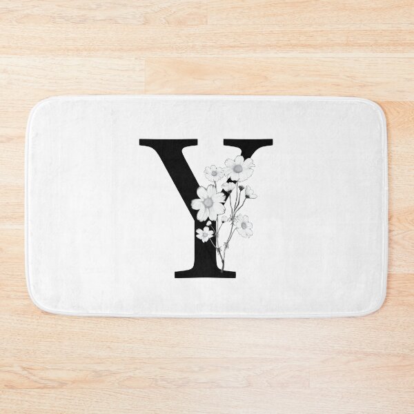 Item preview, Black Letter Y Monogram with Flowers designed and sold by To the Lua.