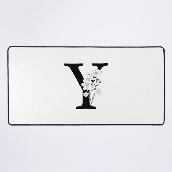 Item preview, Black Letter Y Monogram with Flowers designed and sold by To the Lua.