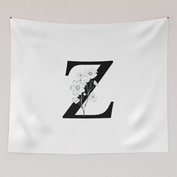 Item preview, Black Letter Z Monogram with Flowers designed and sold by To the Lua.