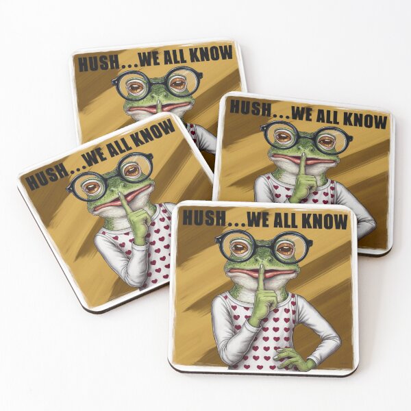Item preview, Quirky Frog Hush: Playful Mustard Yellow Illustration designed and sold by Colorful-Garden.