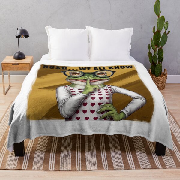 Item preview, Quirky Frog Hush: Playful Mustard Yellow Illustration designed and sold by Colorful-Garden.